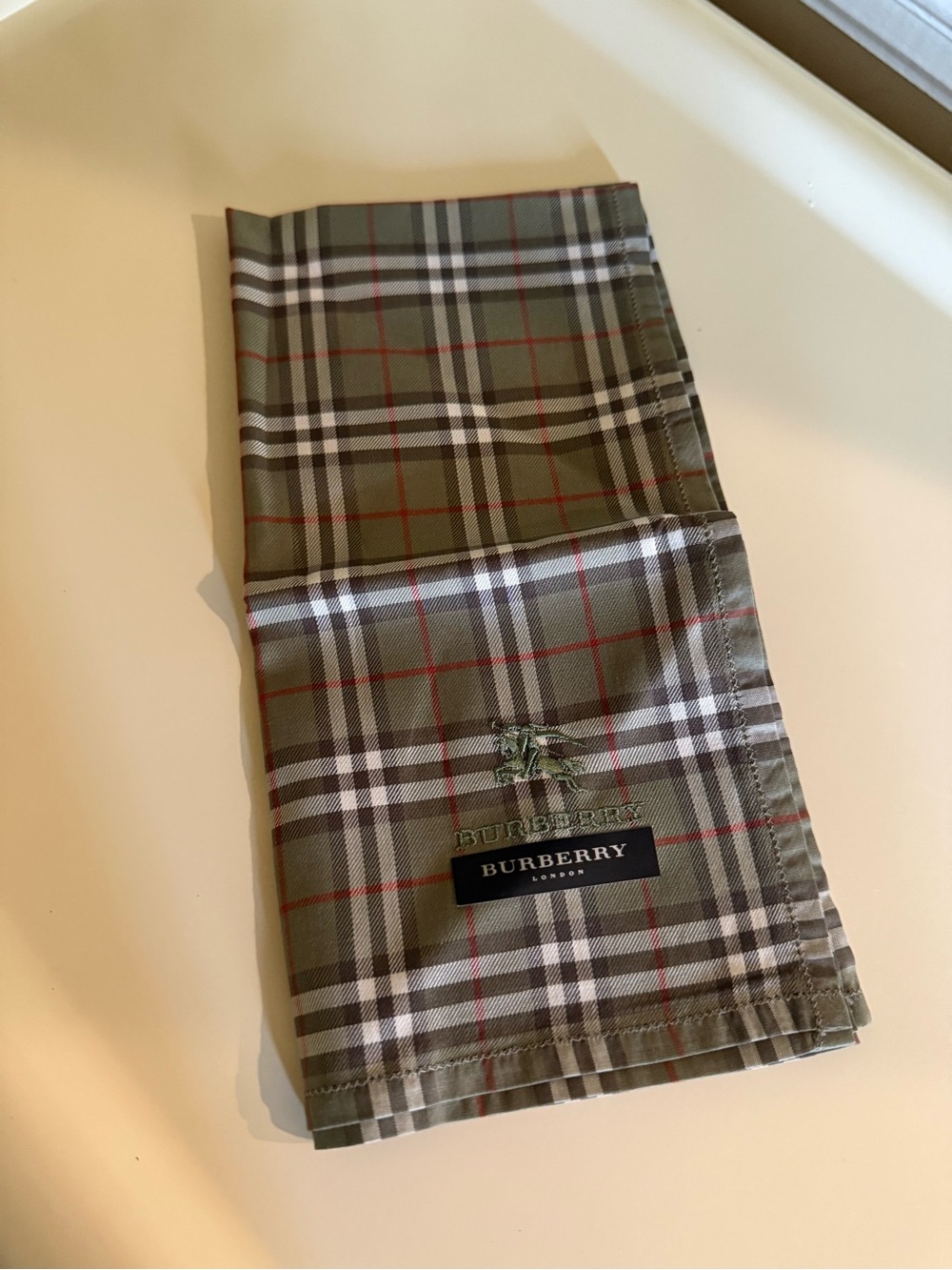 Vintage Burberry London Japan Nova Check Cotton Scarf / Handkerchief